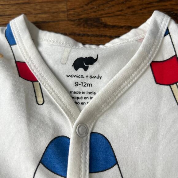 Monica + Andy Ice Pops Organic Cotton Snap Long Sleeve Unisex Romper 9-12 months - Picture 3 of 3